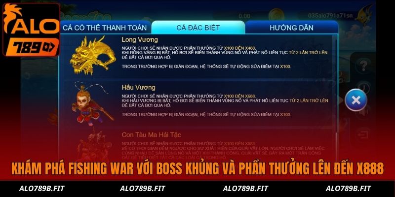 Khám phá Fishing War với boss khủng và phần thưởng lên đến x888