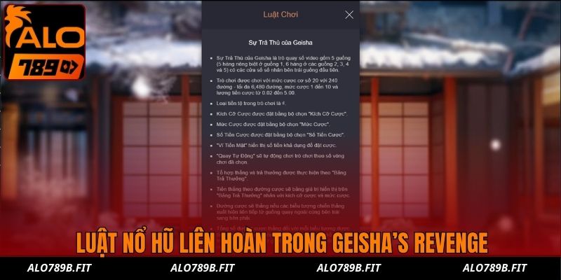 Luật nổ hũ liên hoàn trong Geisha’s Revenge