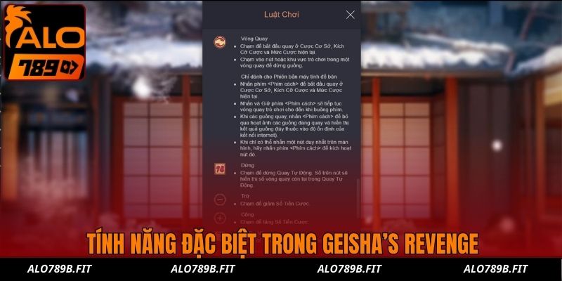 Tính năng đặc biệt trong Geisha’s Revenge