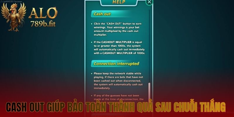 Cash Out giúp bảo toàn thành quả sau chuỗi thắng 